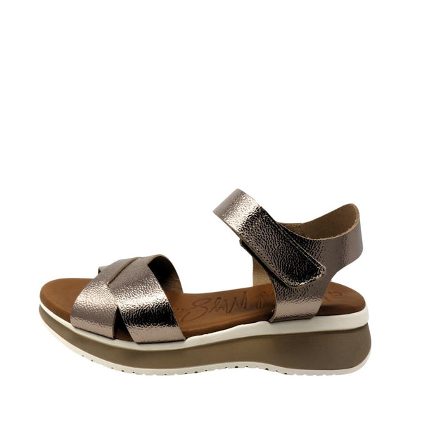 Oh My Sandals 5413  Velcro Sandal - Bronze
