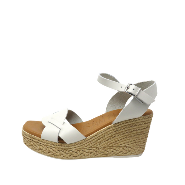 Oh My Sandals 5460 High Wedge Sandal - Off White