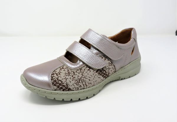 Softmode "CHRISSY" Double Velcro Wide Casual - Taupel