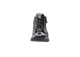 ARA 12-44499-20 High Top Sneaker - Black Patent/Textile