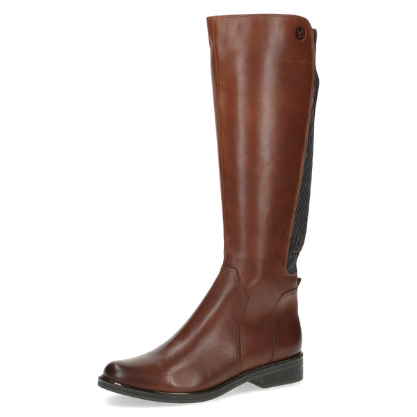 Caprice 25513 Leather Knee Height Boot - Cognac