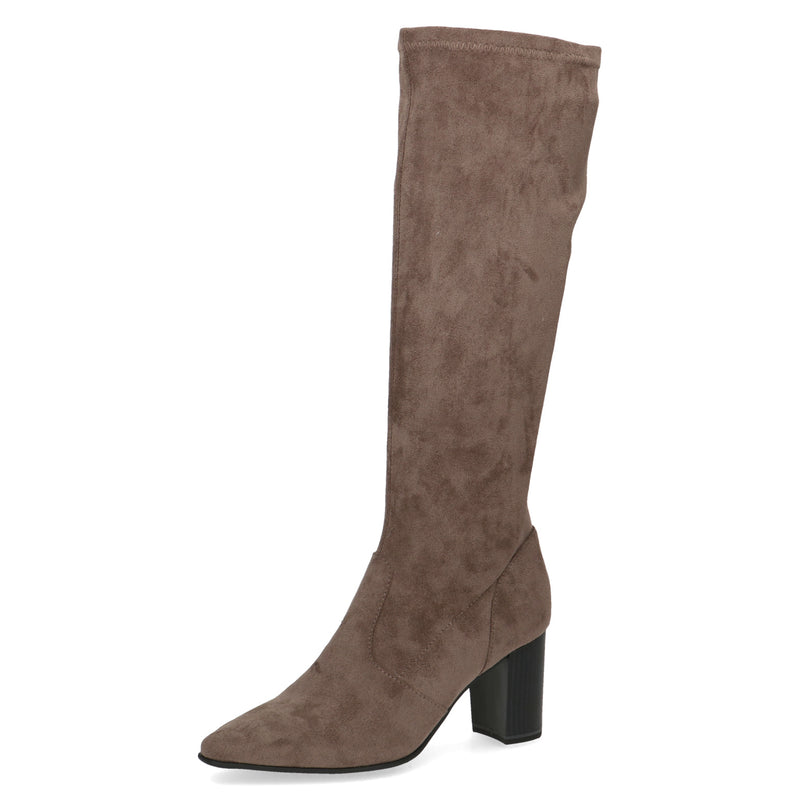 Caprice 25520 Knee High Heel Boot - Taupe Stretch