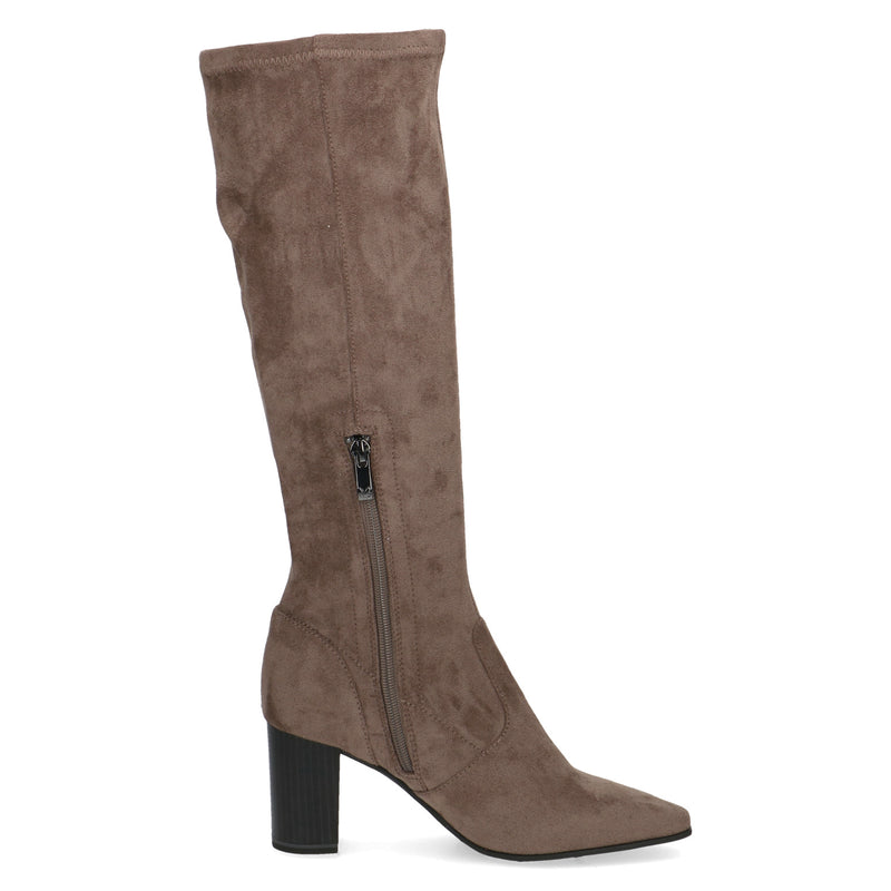 Caprice 25520 Knee High Heel Boot - Taupe Stretch