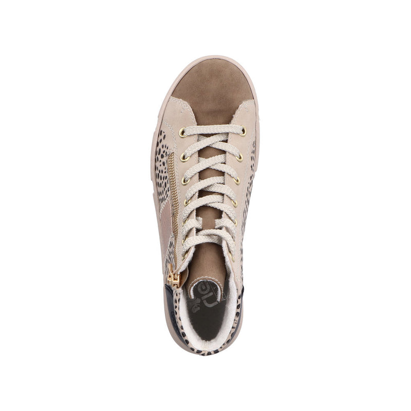 N5931-62 Laced High Top Boot - Beige Combi