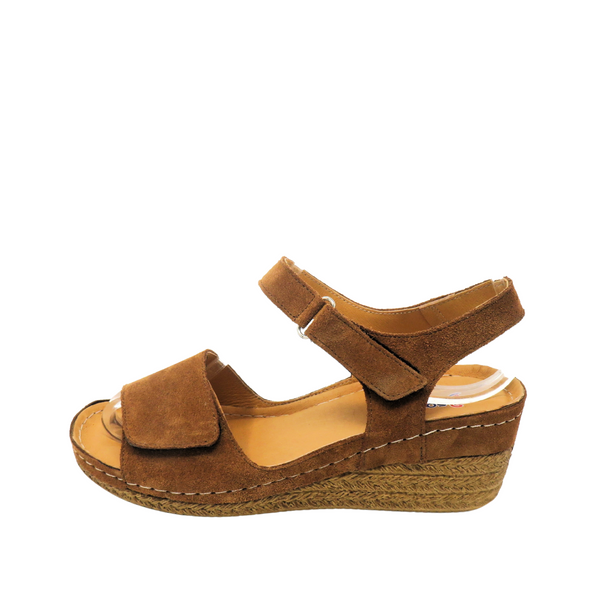 Softmode "SUZY" Low Wedge Sandal -  Camel