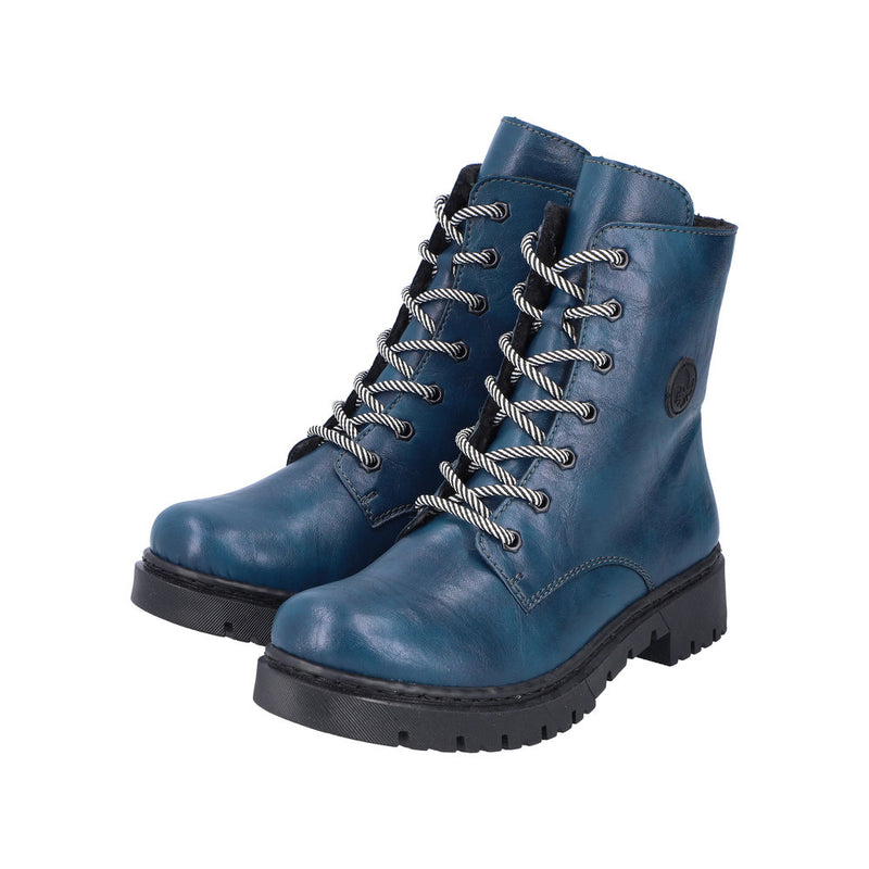 Rieker Y2440-12 Lace/Zip Ankle Boot - Blue