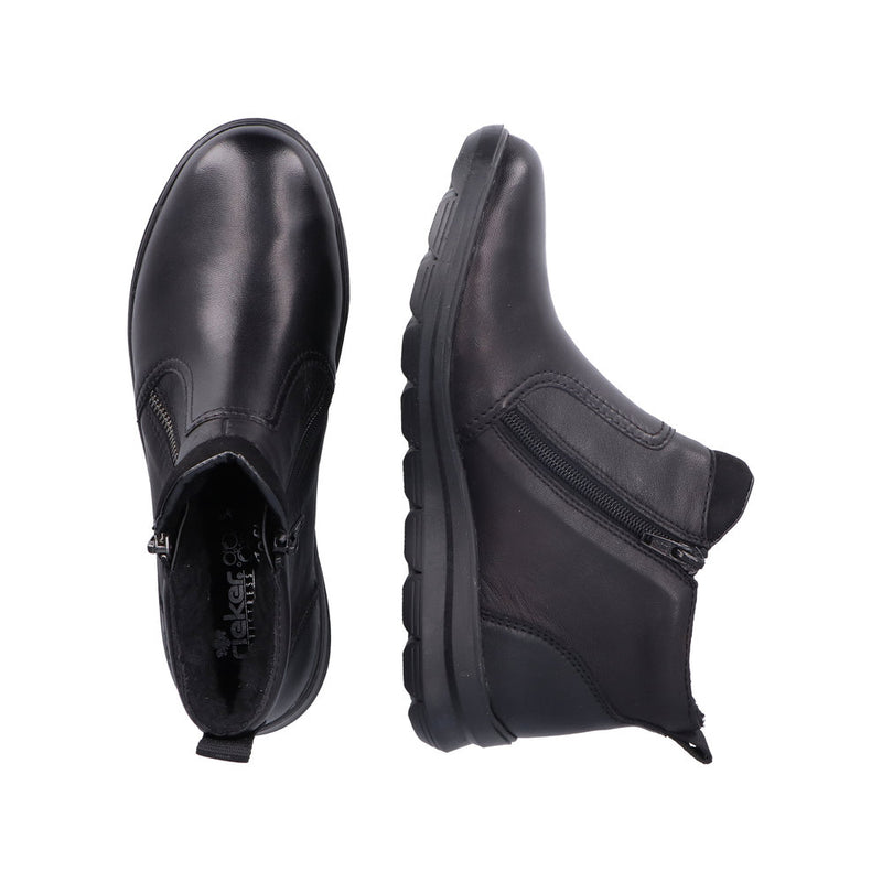 Rieker Z0060-00 Double Zip Ankle Boot - Black