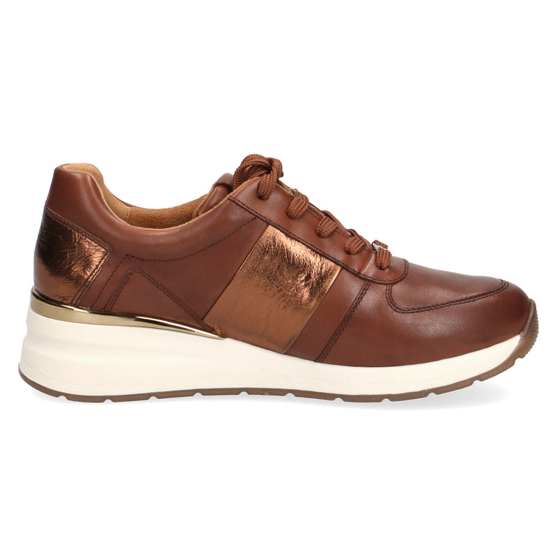 Caprice 9-23707 Laced Leather Sneaker - Cognac