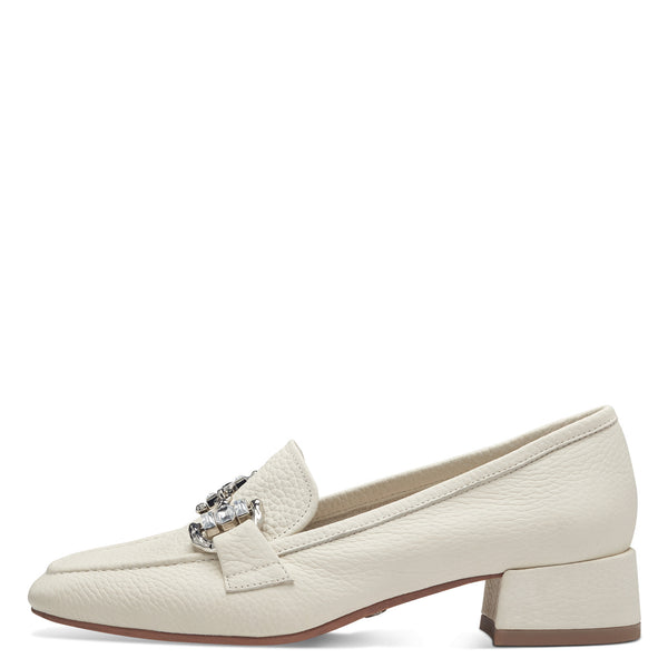 Tamaris 24310 Leather Loafers - Off White