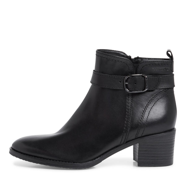 Tamaris 25034 Leather Heel Boot  - Black