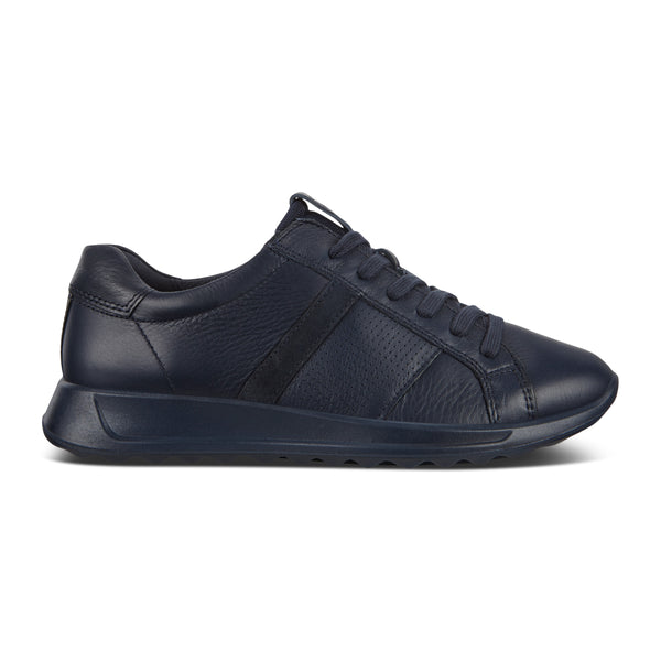 Ecco Flexure Perf Navy Leather Casual Lace Up Runner
