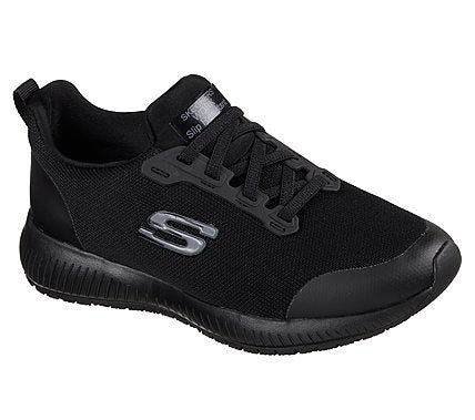 Skechers 77222EC Squad SR – Pull On Work Shoe Non-Slip-Black