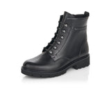 Remonte D8670 01  Womens Casual Black Laced Ziipped Biiker Boot