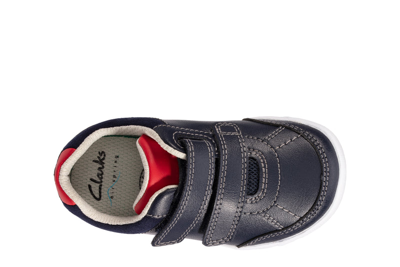 Clarks Emery Sky Toddler Velcro Shoe- - Navy