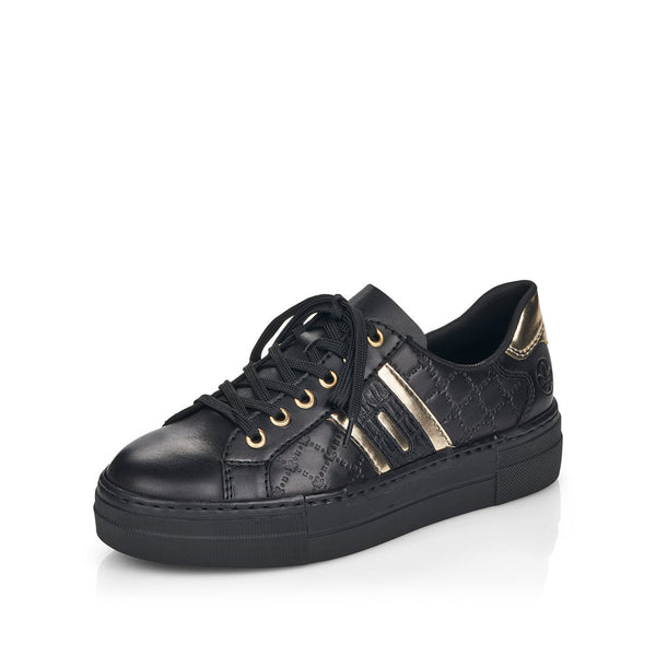 Roeker N4904-00 Black Laced Sneaker - Black Multi