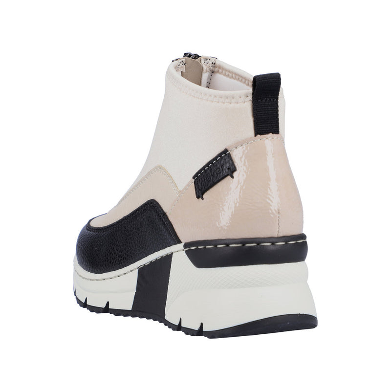 Rieker N6352 60, Low Wedge Boot -  Off White