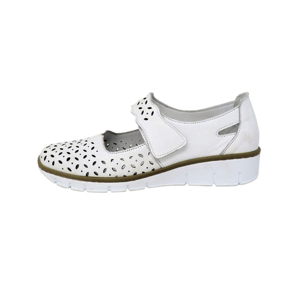 Softmode TERRI Velcro Low Wedge Shoe - White