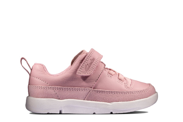 Clarks Tri Craft Toddler Leather Trainer--Pink