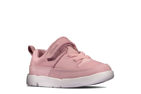 Clarks Tri Craft Toddler Leather Trainer--Pink