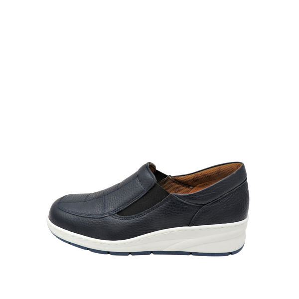 Softmode "FLORA" Wide Fit Slip On Casual - Navy