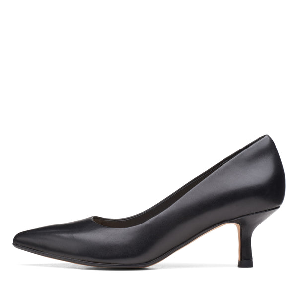 Clarks Violet55 Rae  Court Shoe - Black Leather