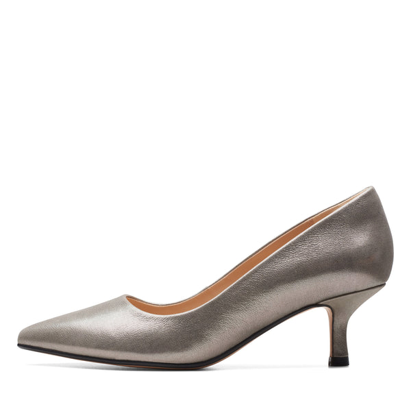 Clarks Violet55 Rae  Court Shoe -Metallic Leather
